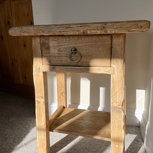 Reclaimed bedside table | Side table with drawer | Free delivery