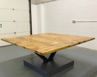 Rustic Dining Table | With Table Border | Statement Central Legs | Made to Order
