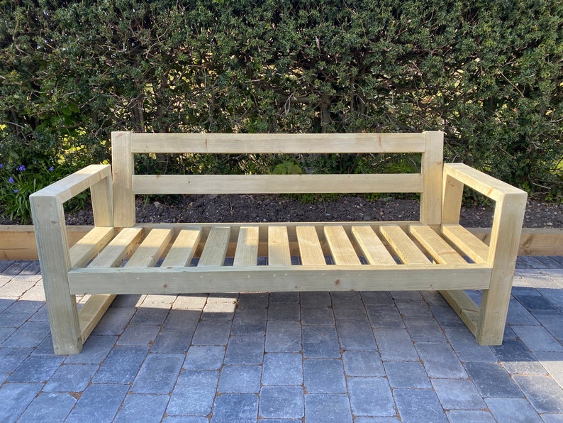 Wooden 3seater Bench Garden Furniture Made to Measure Etsy UK