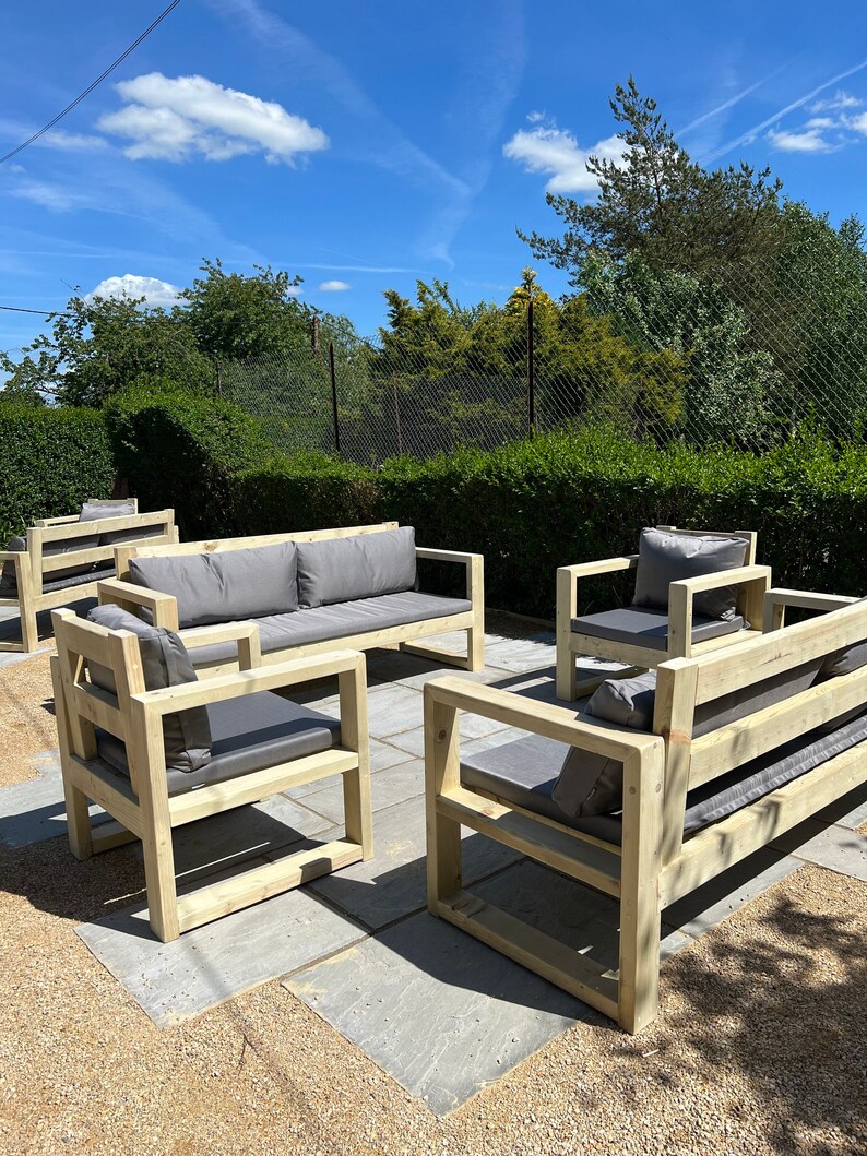 Wooden Garden Chair Bespoke Cushions Made to Measure Etsy UK