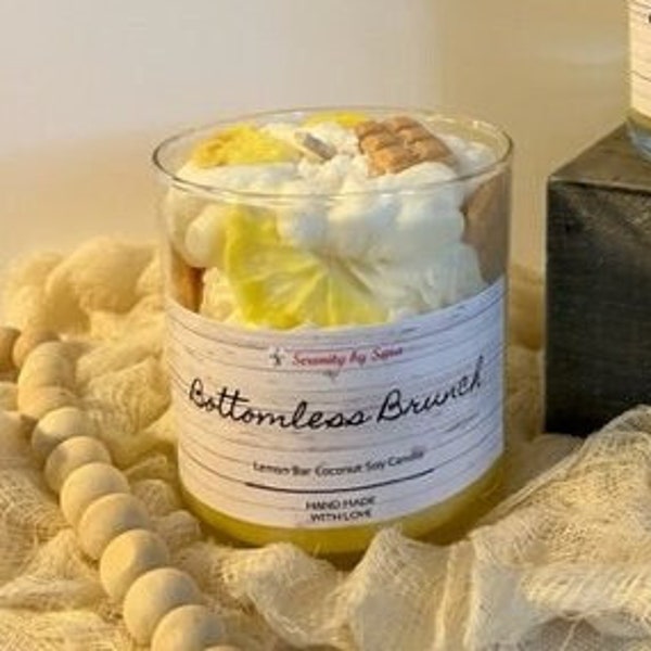 Lemon Bar Aromatherapy Candle, Whipped Wax. Dessert Candle, Piped Candle, Decorative Candle, Stress Relief, Housewarming gift