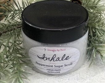 Sugar Scrub Peppermint, Relaxation Gift, Stocking Stuffers, Gift for her, Homemade, Holiday Scrub