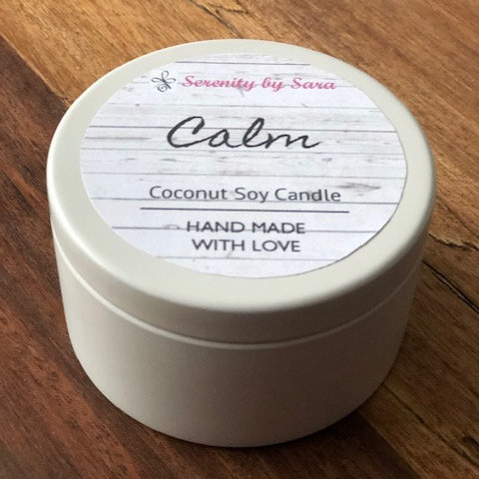 Coconut Aromatherapy 5 Oz Candle Tin Wooden Wick Coconut Soy Etsy