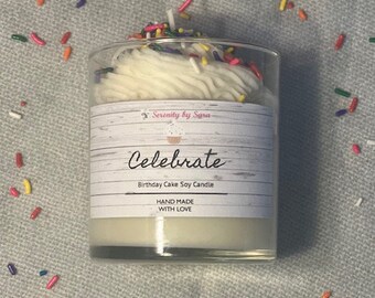 Birthday Cake Candle, Whipped Wax. Dessert Candle, Piped Candle, Birthday gift Bakery Candle, Buttercream Candle, Housewarming gift