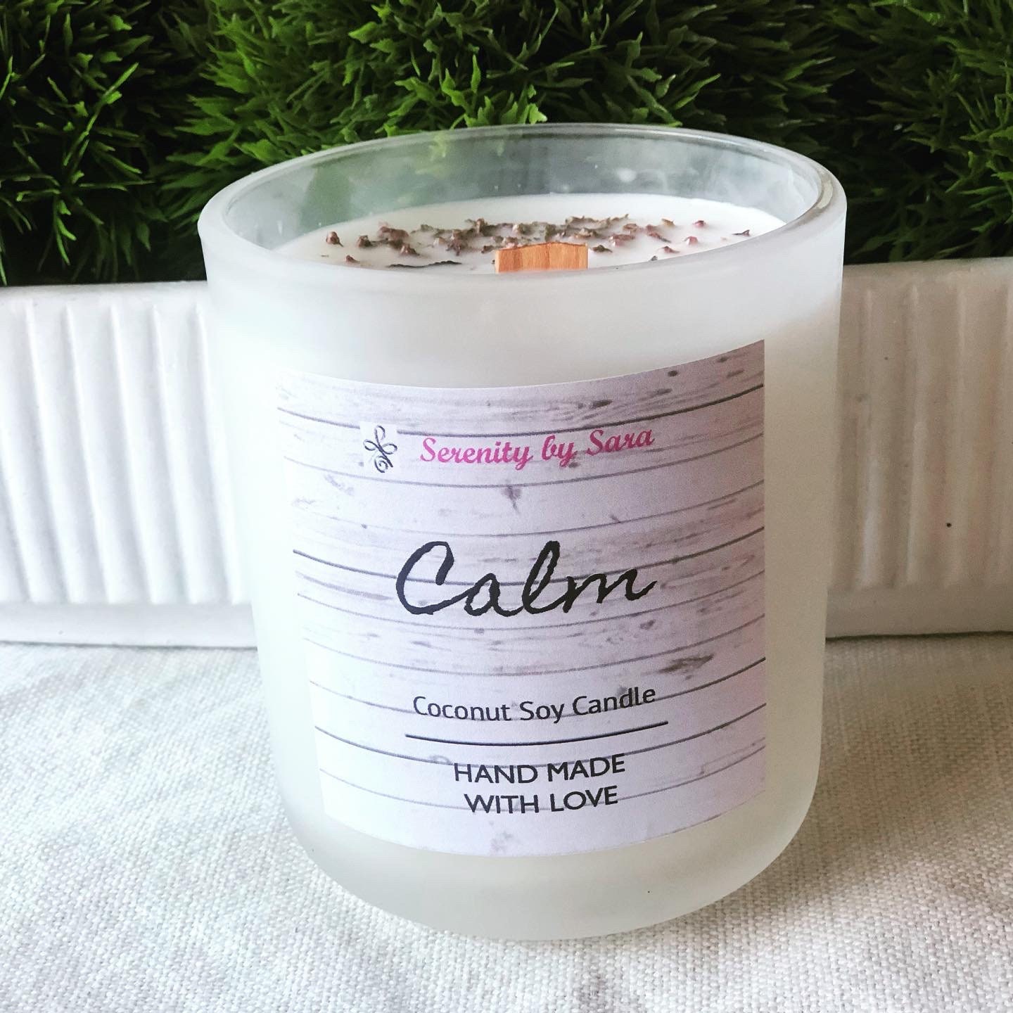 Coconut Aromatherapy Candle, 11 Oz Glass Coconut Soy Candle, Wooden