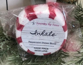 Peppermint and Spearmint Candy Shower Bomb, Aromatherapy Shower Bombs, Holiday Shower Steamers, Shower Fizzies, Stocking Stuffers