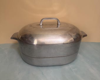 Vintage Wagner Ware Sidney -O- Magnalite #4265M 8 Qt Oval Roaster Pot Lid Rack