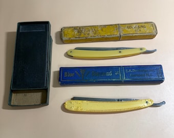 Vintage Hugo Melchior Razor, Practice Razor & Wester Bros Sharpening Stone READ