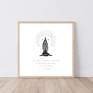 Sacred, Divine Feminine Printable Wall Art, Goddess Spiritual Quote, My body is a Temple, Pagan, Wiccan, Altar, Awakening