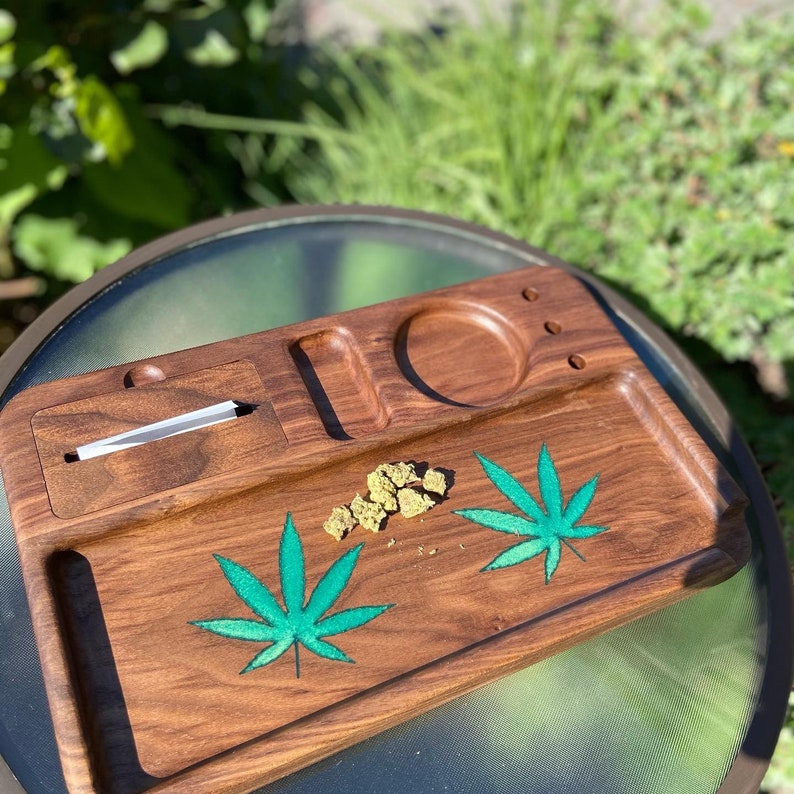 Walnut Wood Rolling Trays With Epoxy Inlay. Etsy