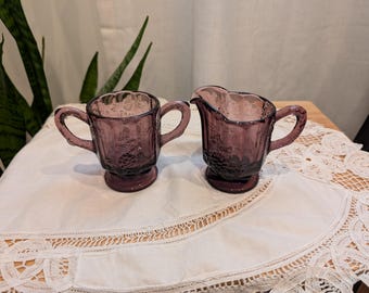 Westmoreland Amethyst Vintage Cream and Sugar Set