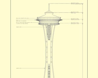 The Space Needle - Architectural Print