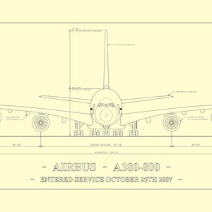 Airbus A380-800 - Architectural Print