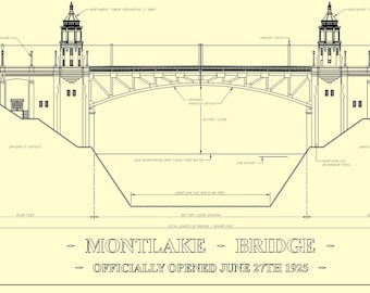 Montlake Bridge - Architectural Print