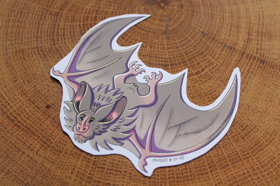 Woolly False Vampire Bat Sticker Animal Lover Gift Spooky - Etsy