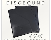 Discbound Notebook Covers - 4 Sizes - Pebbled Black Faux Leather