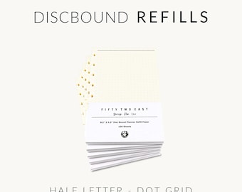 Discbound Dot Grid Refills – Half Letter, 100 GSM (200 Sheets/400 Pages)