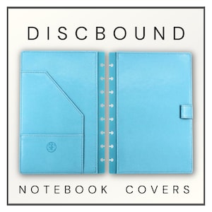 Cubiertas para libretas con encuadernación en forma de disco de cuero sintético - Cuero sintético granulado - Azul lago