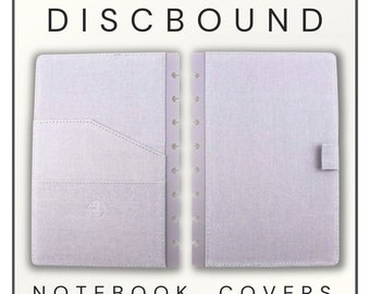 Fabric Wrapped Half Letter Discbound Notebook Covers - Gray Book Cloth