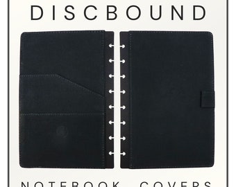 Fabric Wrapped Half Letter Discbound Notebook Covers - Black Book Cloth