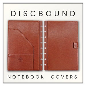 Faux Leather Discbound Half Letter Notebook Covers - Pebbled Saddle Faux Leather