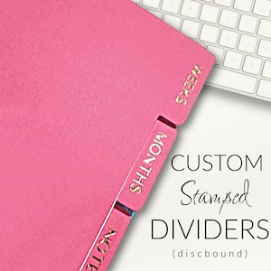 Custom Stamped Cardstock Discbound Dividers - Pink-Black-Blue-Red - Foiled to Your Specifications