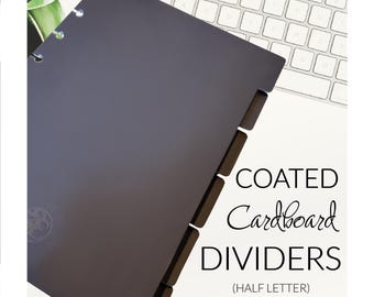 Old School Cardboard Discbound Dividers - Half Letter - Black Coated Cardboard