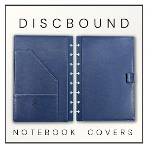 Faux Leather Half Letter Discbound Notebook Covers - Pebbled Faux Leather - Navy Blue