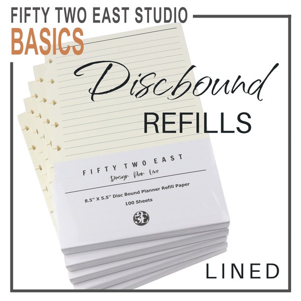 Discbound Lined Refills 200 SHEETS 100GSM Paper (100 Sheets Per Pack) - 2 PACKS (200 Sheets/400 Pages Total)