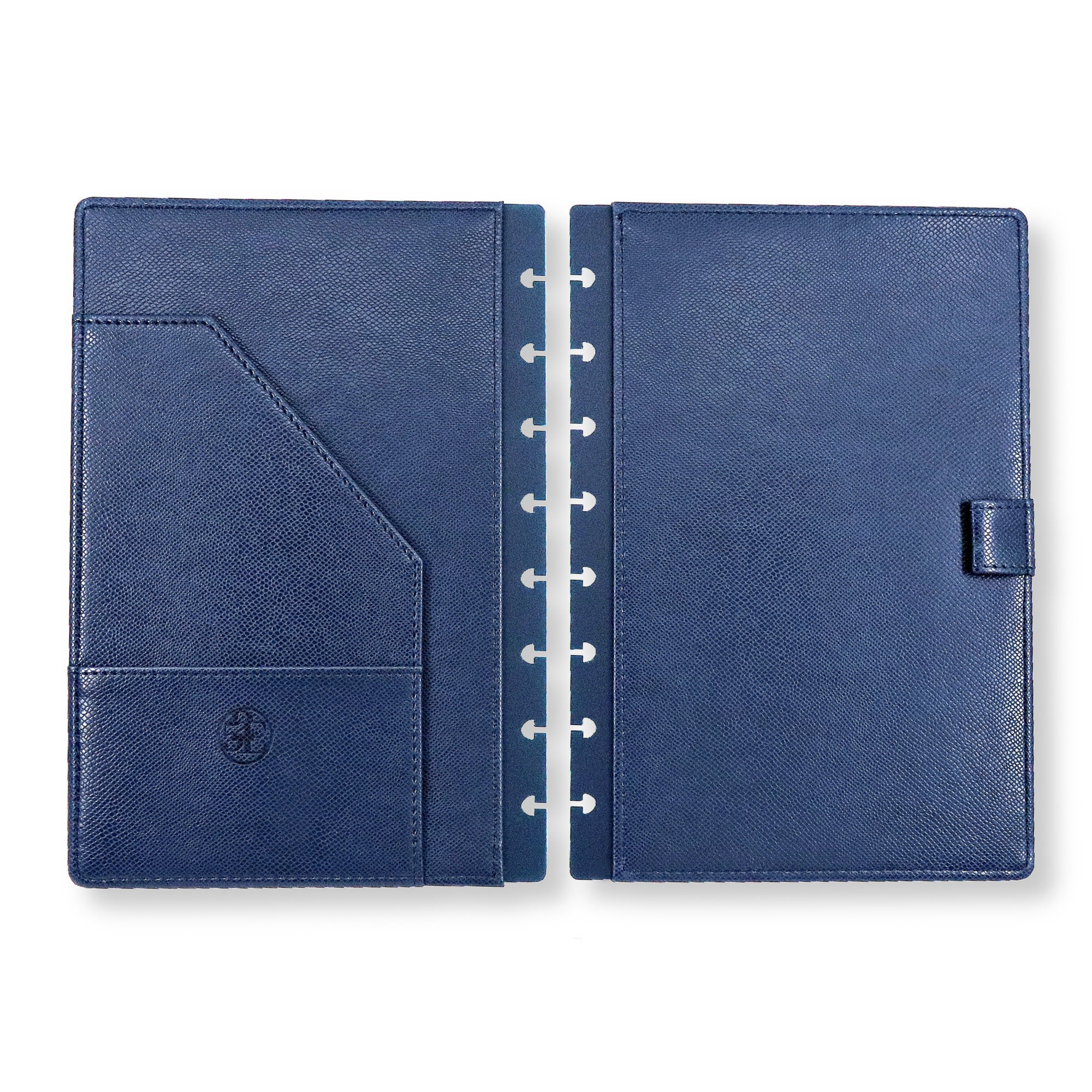 Upscale Half Letter Discbound Notebook Covers Pebbled Navy Etsy