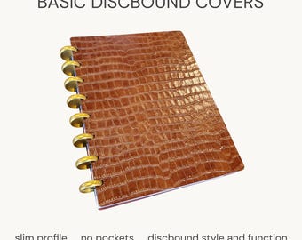 Minimalist A5/Half Letter Discbound Notebook Covers - Faux Croc