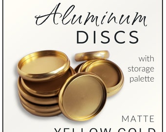 Luxe Aluminum Discbound Discs with Storage Palette - Set of 8 Matte Yellow Gold