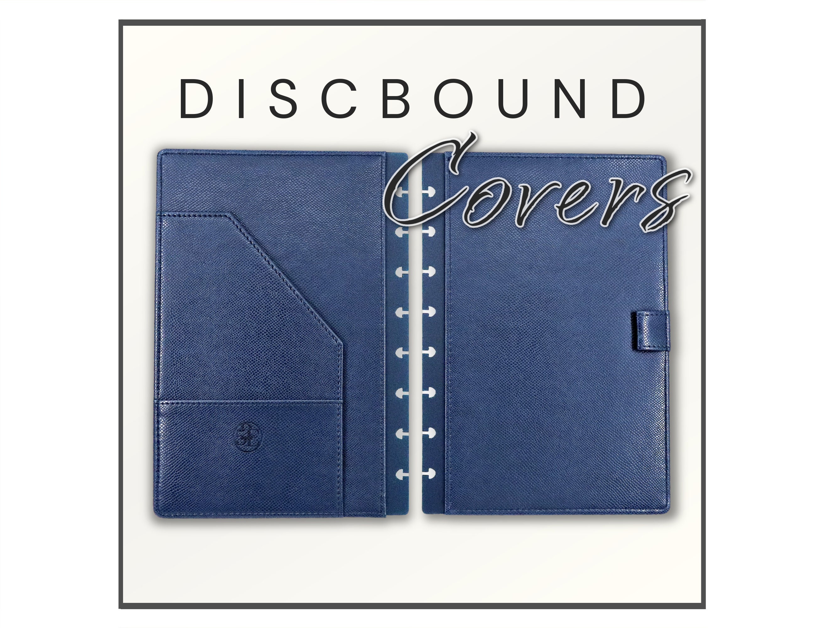 TUL Top-Bound Discbound Notebook, Letter Size, Leather Cover, 60 Sheets,  Black