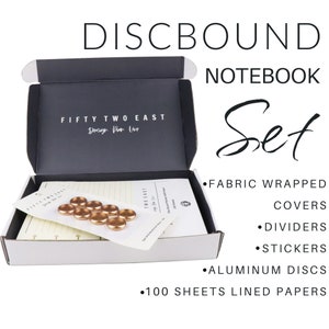 Juego de cuadernos encuadernados en tela con tapa dura: juego de cuadernos encuadernados en tela con media carta, separadores, pegatinas y 100 hojas rayadas