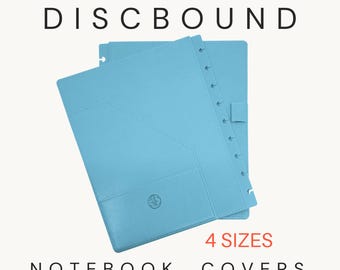 Discbound Notebook Covers - 4 Sizes - Lake Blue Faux Leather