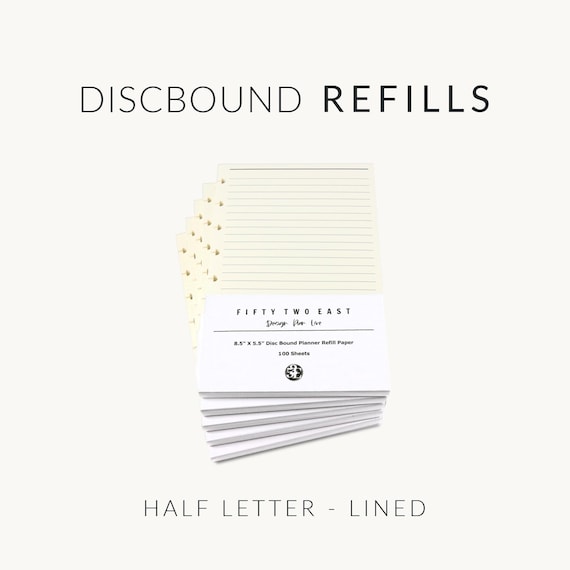 Discbound Lined Refills – 100GSM Paper, Half Letter (200 Sheets/400 Pages)