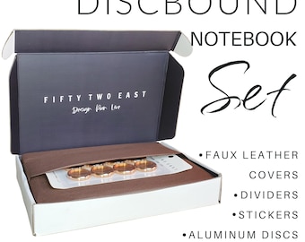 Faux Leather Discbound Notebook Set – Half Letter with Dividers