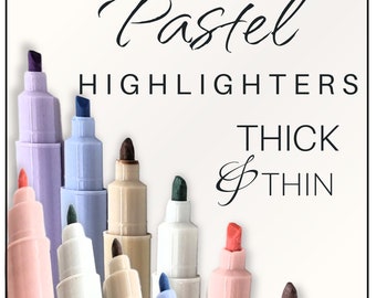 Pastel Highlighters - Bible Journals - Bullet Journals - Great Teachers Gift and Stocking Stuffer!  Double Sided Pastel Markers