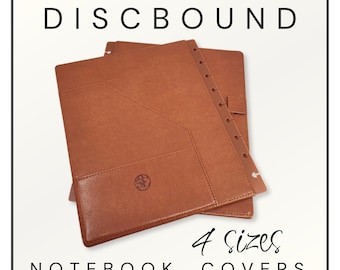Discbound Notebook Covers - 4 Sizes - Pebbled Saddle Faux Leather