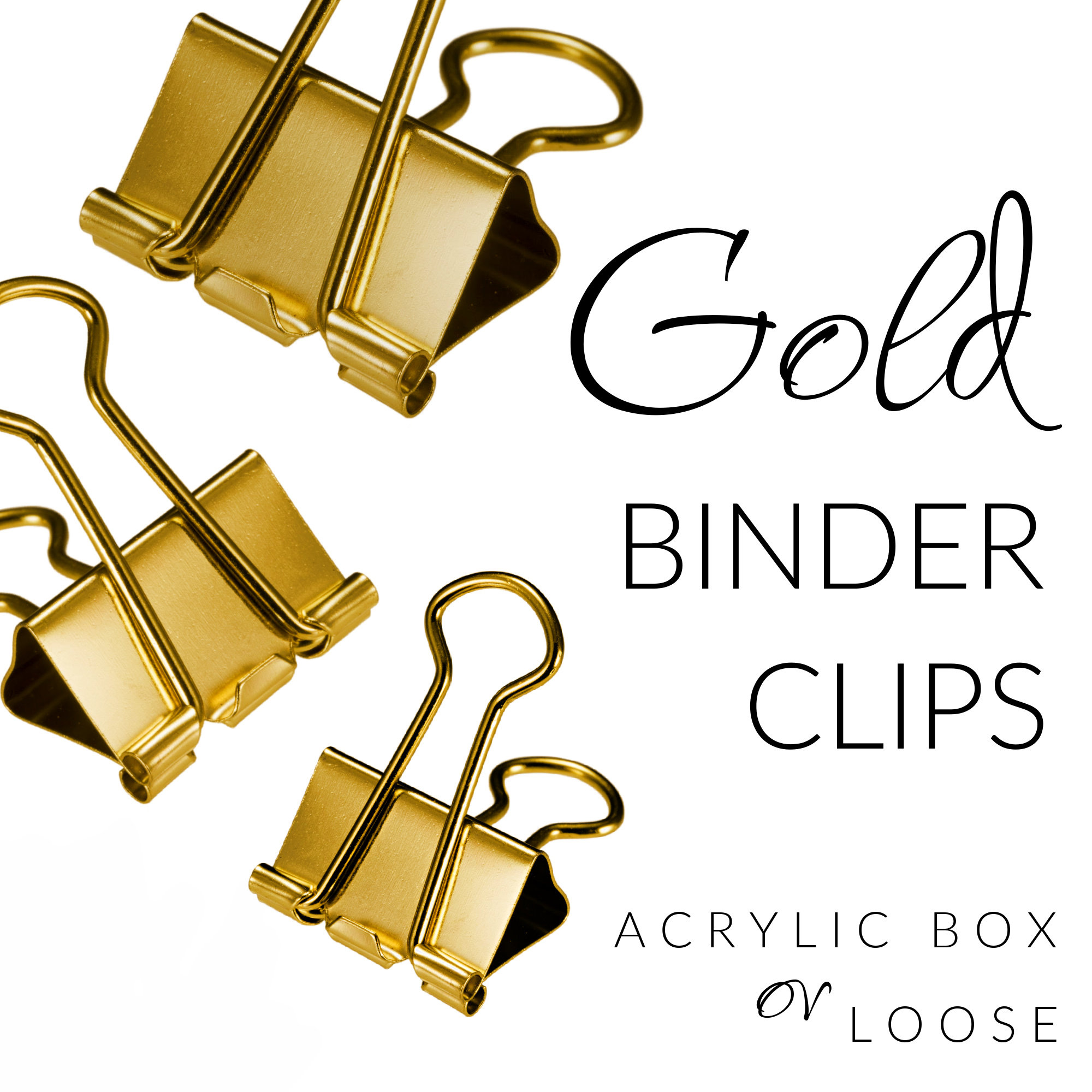 Gold Metal Binder Clips Three Sizes Etsy