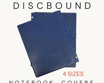 Discbound Notebook Covers - 4 Sizes - Navy Blue Faux Leather