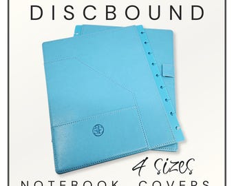 Discbound Notebook Covers - 4 Sizes - Lake Blue Faux Leather