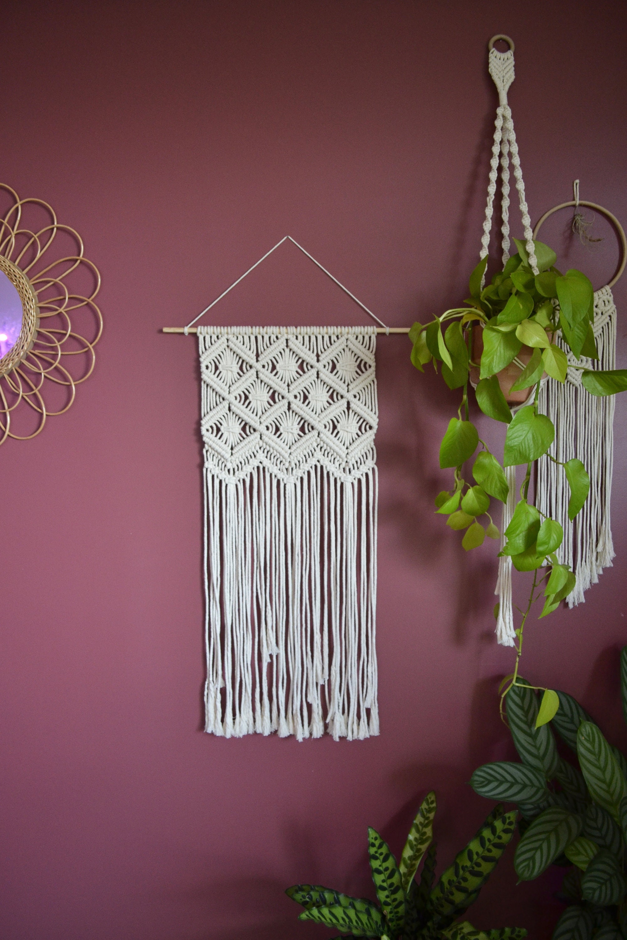 Leone - Suspension Murale en Macramé