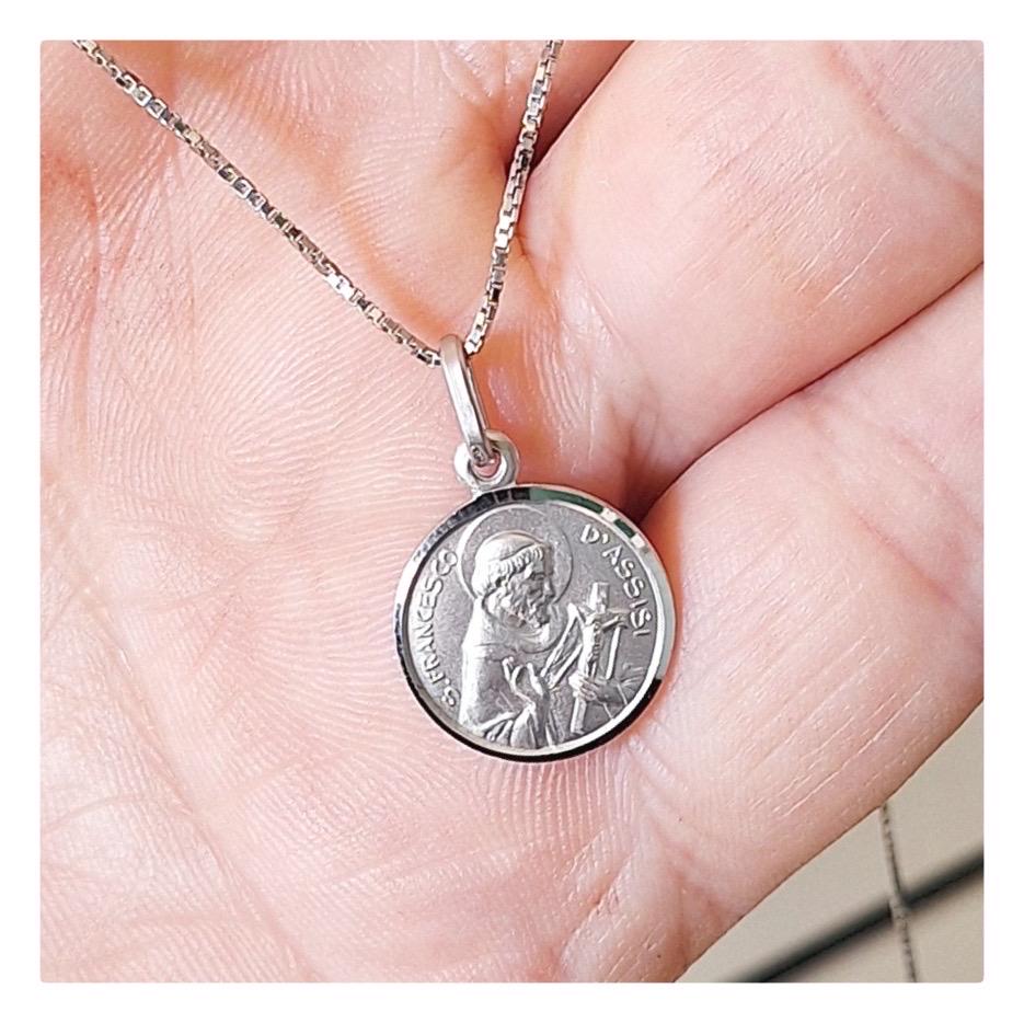 Saint Francis of Assisi 15 Mm Necklace, St Francis Sterling Silver 925 ...