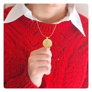 Saint Michael 25 mm necklace, St Michael sterling silver 925 medal, Archangel Michael silver necklace, Archangel Michael round pendant