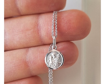 St Joseph 11 mm medal, silver 925 medal, St Joseph necklace, Patron Saint, Protector of the family, San José medalla