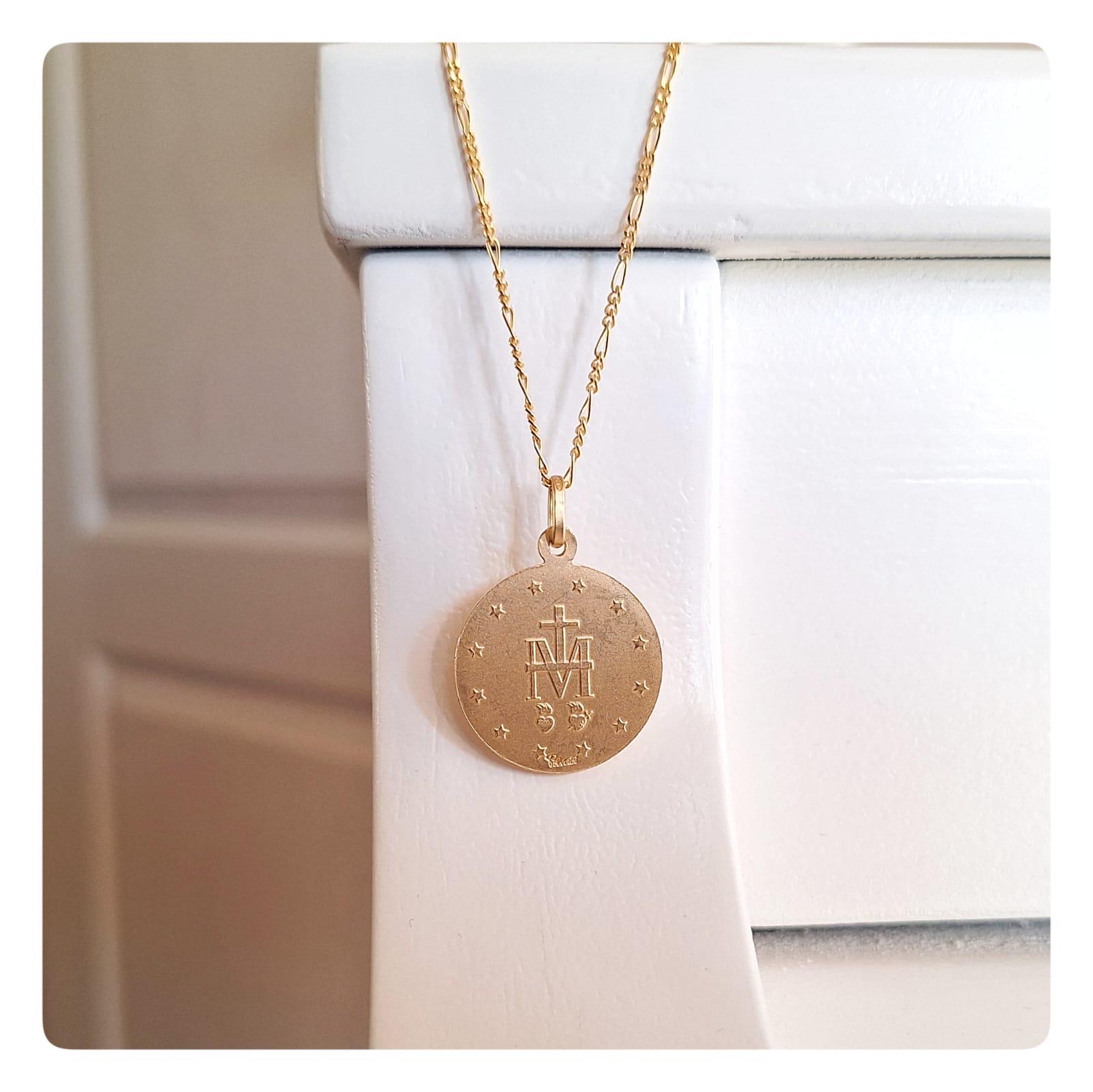 Miraculous Medal 21 Mm, 18k Gold Plated Double Sided Medal, Our Lady of ...