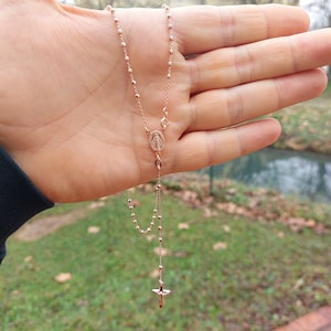 Bronze rosary necklace for women