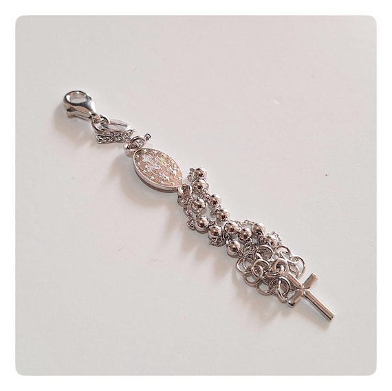 アクセサリー MEXICO MADE SILVER925 CROSS BRACELET Silver 925 Rosary Bracelet With Cross and Miraculous Medal, Cross