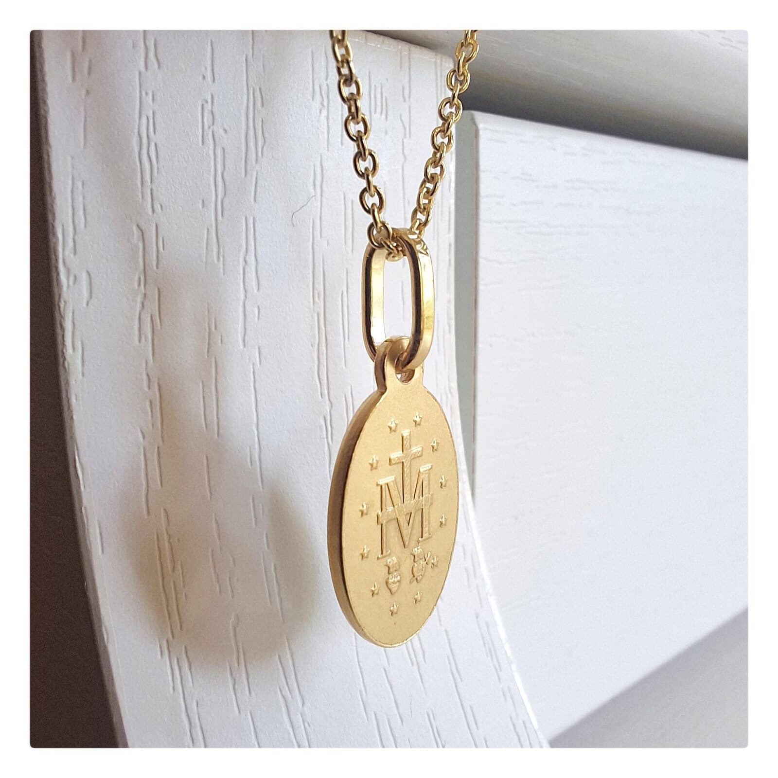 Miraculous Medal 21 Mm Height Medal, Lady of Miraculous Gold Plated ...